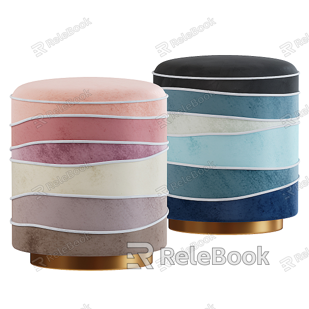 Light Luxury Sofa Stool Color Fabric Stool model