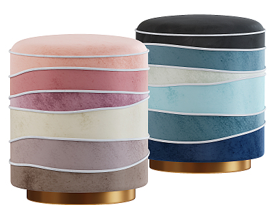 Light Luxury Sofa Stool Color Fabric Stool model