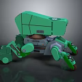 Green Mechanical Creature With Multi Legged Robotic Structure And Design Elements 3d model