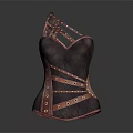 Weapon Armor With Purple Brown Leather Design Metal Studs And Cross Straps