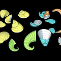 Colorful Spiral Shaped Pendants With Unique Patterns And Decorative Designs
