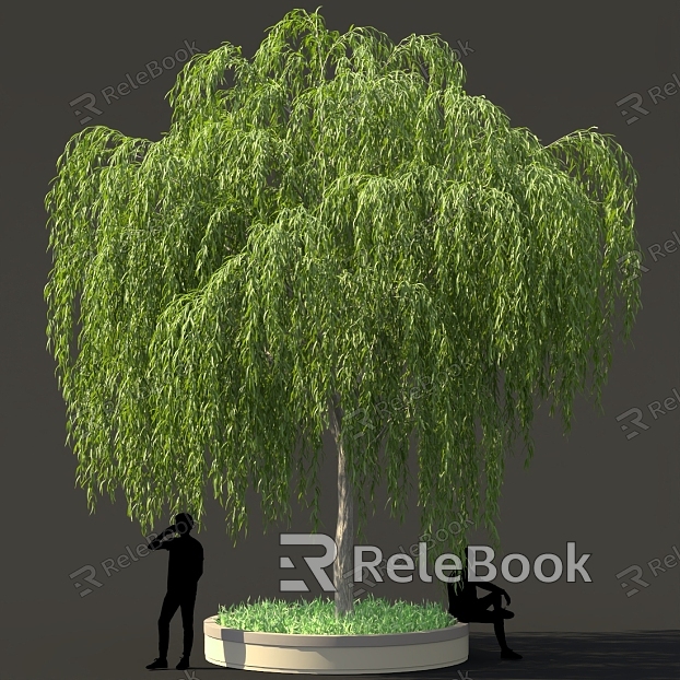 Willow Park Waterfront Green Planting Outdoor Street Trees Tree Pool Sparkies model