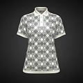 Gray And White Diamond Pattern Collared Short Sleeve Polo Shirt Design