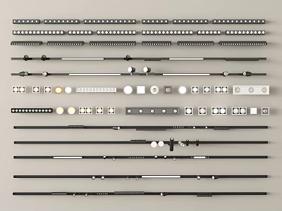 Modern spotlights Grille lights Linear spotlights 3d model