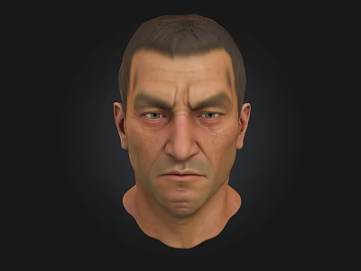 3D Male Head Model With Realistic Facial Features And Digital Rendering 3d model