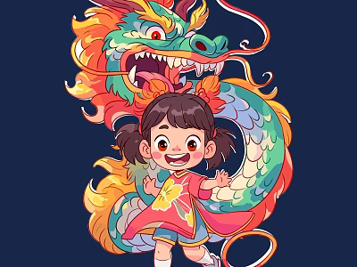 Dragon Year Material Chinese Dragon Golden Dragon Insert Dragon Paper-cutting Dragon Ruilong Xianglong Kirin IP Dragon Baby Dragon Treasure Dragon God of Wealth 14a 3d model