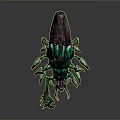Green And Purple Mythical Scorpion Creature With Sharp Claws Spiked Back And Curved Tail