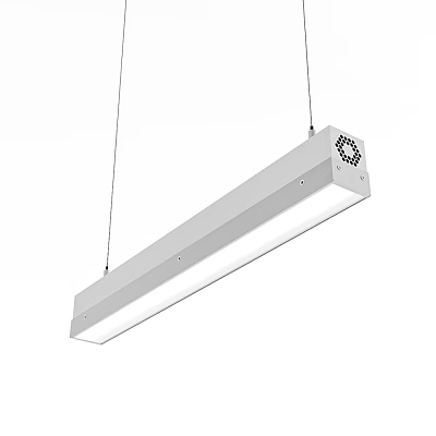 Modern White Rectangular Hanging Pendant Light With Sleek Design And LED Lighting 3d model