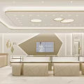 Elegant Jewelry Store Interior With Glass Display Cases And Marble Counters