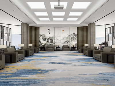 New Chinese Reception Room Reception Room model