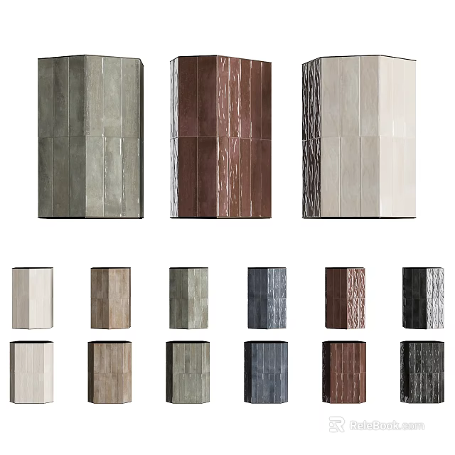 Stylish Modern Corner Tables With Textured Surfaces And Multiple Color Options 3d model