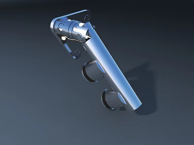Aircraft Metal Component With Silver Structure And Connecting Holes Design 3d model