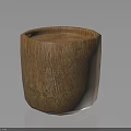 Natural Rustic Wooden Container With Visible Wood Grain Texture And Smooth Surface