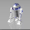 R2 D2 Robot Character Model With White Blue Dome Head And Leg Structure