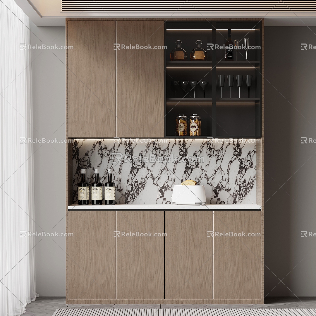 02 Wine Cabinet Modern Italian Wine Cabinet Sideboard Cabinet 3d model