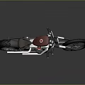 YAMAHA Custom Classic Motorcycle With Red Seat Black Body And Stylish Design Details