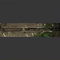 Wood And Stone Decorative Long Piece With Green Spots Surface Texture For Home Decor