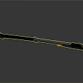 3D Model Axe With Silver Metal Handle And Red Reflective Blade On Black Background