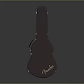 Practical Fender Guitar Case In Dark Brown With Metal Buckles And Leather Design