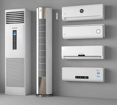 Modern Air Conditioner Fans With Standing And Wall Mounted Styles For Home Use 3d model