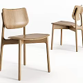 Modern Minimalist Oak Dining Chairs With Sleek Wooden Design For Home Decor