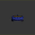 Blue Sports Car With Golden Windows Rear Wing And Sleek Aerodynamic Design