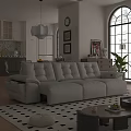 Soft Cream White Leather Reclining Multi Person Sofa For Cozy Elegant Retro Living Room