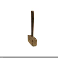 Wooden Handle Square Head Hammer Old Used Hardware Tool With Surface Marks On Black Background