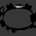 Black Pet Collar With Electronic Device And Adjustable Metal Strap Components
