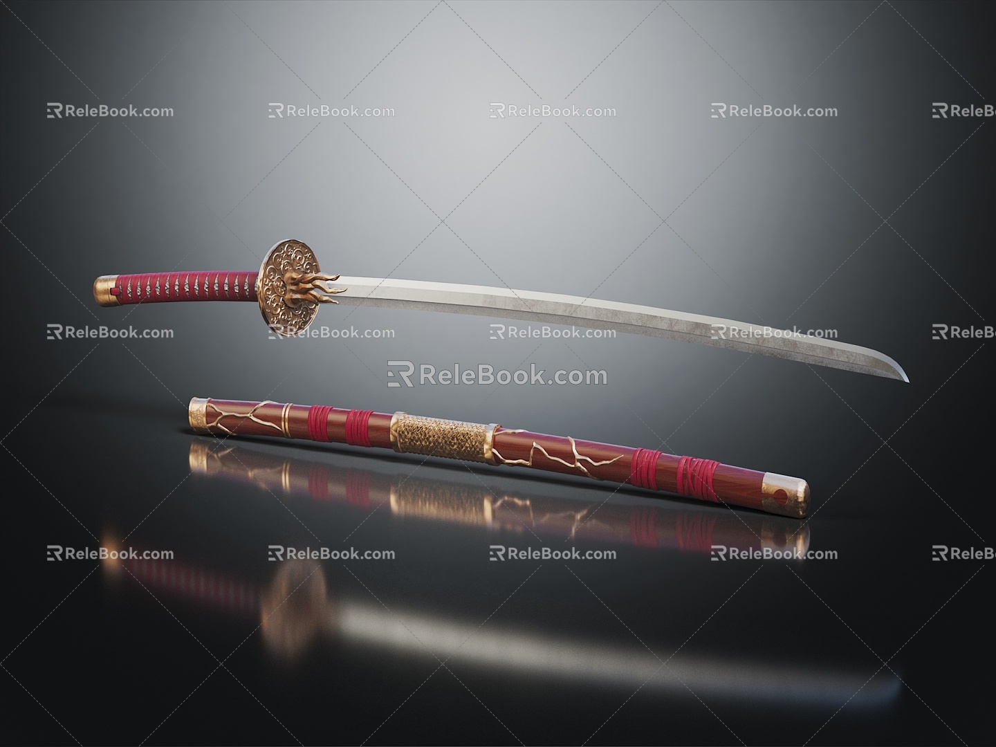 Modern Sword Officer Sword Long Sword Sheath 3d model