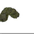 Natural Wooden Stone Decorative Piece With Mossy Surface And Rough Texture