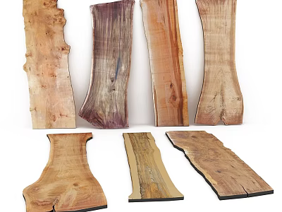 Natural Wooden Decorative Ornament Set With Various Shapes And Textures For Home Decor 3d model