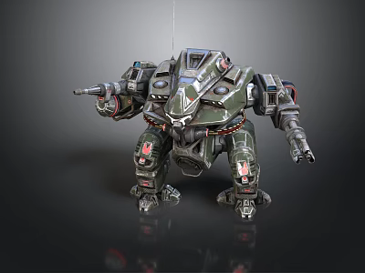 Sci Fi Combat Mech With Armed Mechanical Arms Reinforced Armor And Joints 3d model