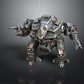 Sci Fi Combat Mech With Armed Mechanical Arms Reinforced Armor And Joints