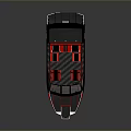 Modern Black And Red Speedboat With Comfortable Seats And Sleek Design