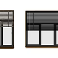 Modern Window With Black Slatted Blinds And Wooden Frame Glass Design