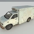 Rusty White Utility Van with Old Enclosed Box Type Cargo Body Design 3d model