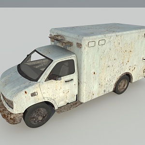 Old-fashioned ambulance emergency truck 3d model