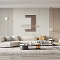 Modern sofa coffee table combination 3d model