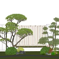 Modern plant landscape modeling tree combination plant flower border flower tree shrub ball cluster 3d model