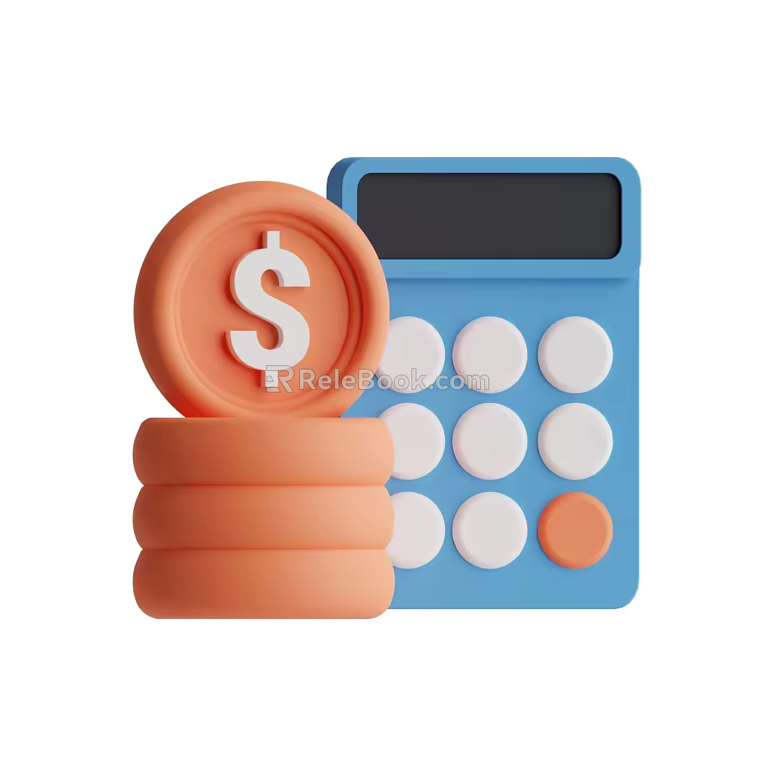 Modern Computer Currency Icon Cartoon Computer Cartoon Currency 3d model