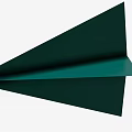 Teal Origami Paper Airplane With Simple Geometric Shape And Minimalist Design Style
