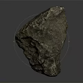 Natural Gray Stone Material With Textured Surface And Reflective Effect On Dark Background 3d model