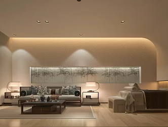 New Chinese style spa beauty room physiotherapy room 3d model