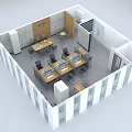 Modern Public Office Space With Open Layout Desks And Meeting Table