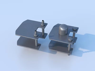 Metal Mechanical Parts With Square Base And Screws Structure Design 3d model