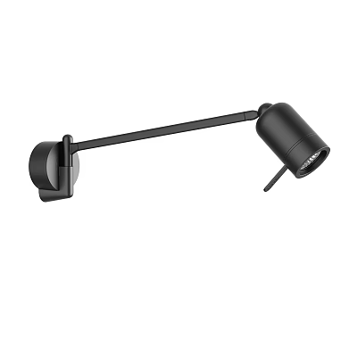 Modern Black Wall Mounted Lamp With Adjustable Arm And Cylindrical Head 3d model