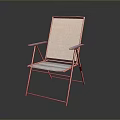 Foldable Modern Armchair With Armrests Sleek Metal Frame And Fabric Seat Backrest