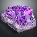 Decorative Ornament Set with Purple Crystal Cluster for Home Decor Accent