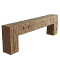 Rustic Solid Wood Bench Featuring Natural Texture And Handcrafted Simple Design